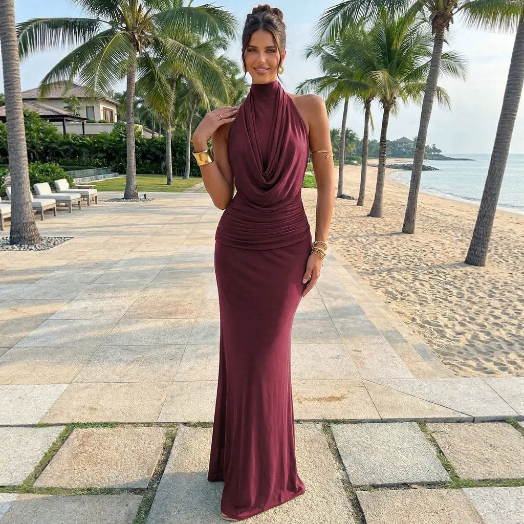Halter Mermaid Maxi Dress