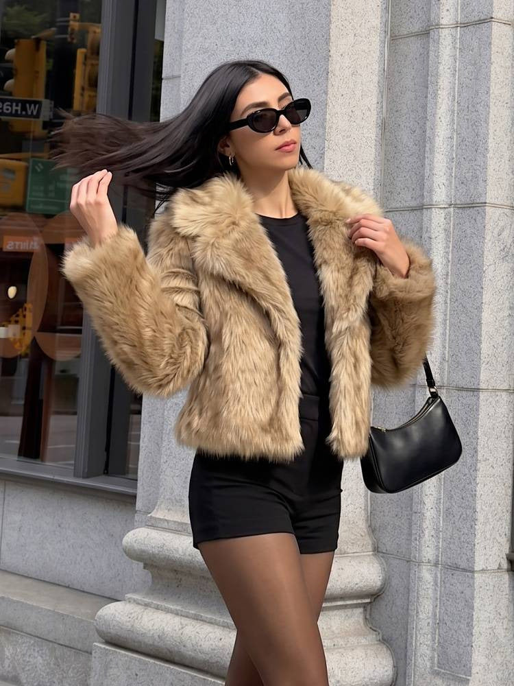 Women's Faux Fur Collar Jacket