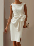 Elegant Waist Bow Midi Dress