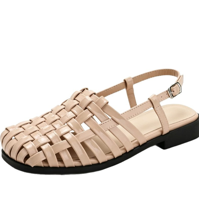 Woven Slingback Heel Sandals