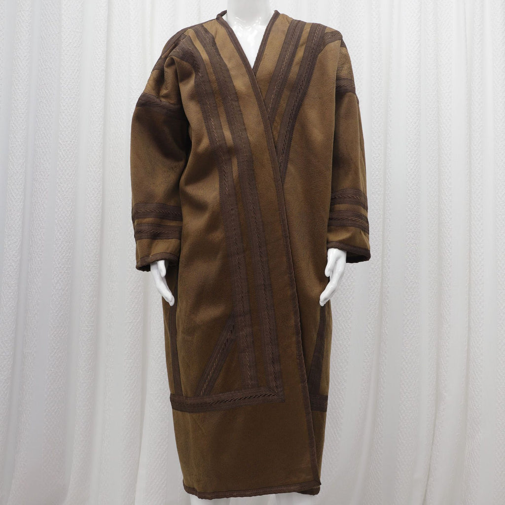 Premium Faux Suede Hooded Thobe Overcoat