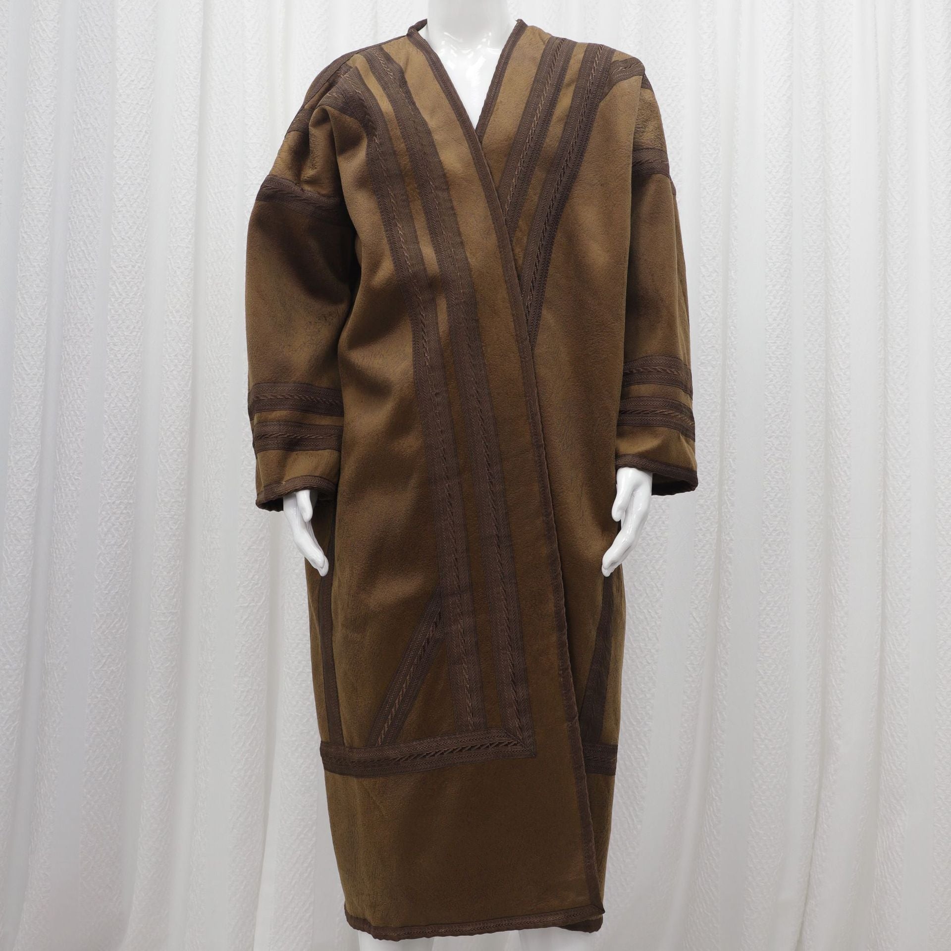 Premium Faux Suede Hooded Thobe Overcoat