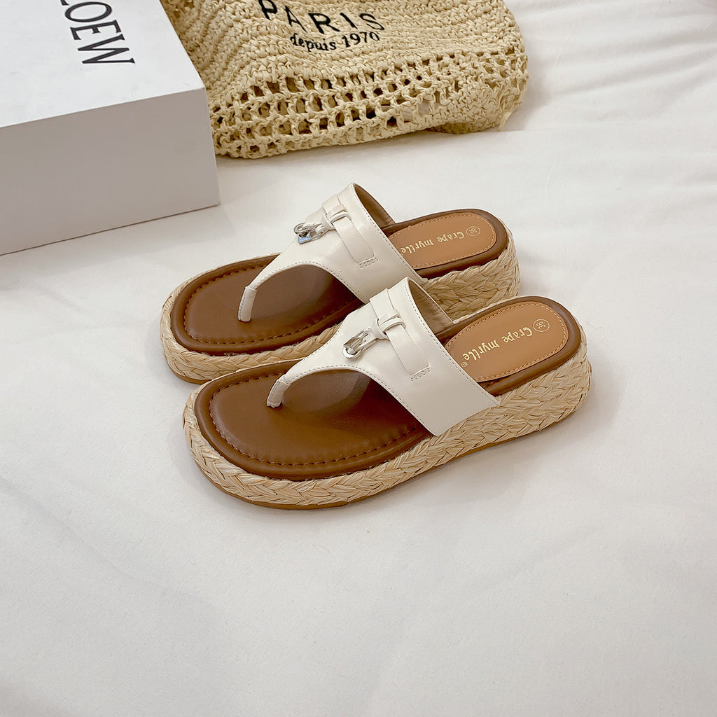 Tassel Platform Thong Sandals