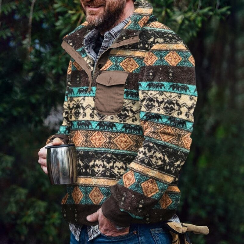 Southwestern Pattern Fleece Jacket