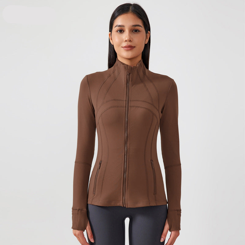 Slim-Fit Stand Collar Sports Jacket