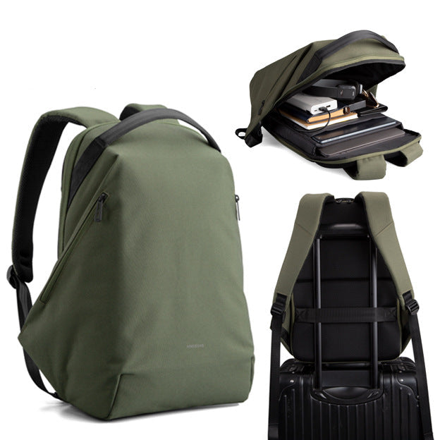 Jinsheng backpack fashion travel leisure business large capacity backpack wear-resistant combination lock stand up student school bag