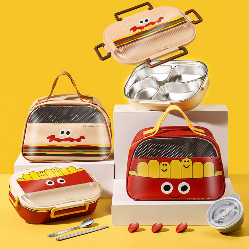 Cute Fast Food Stainless Steel Lunch Box Set