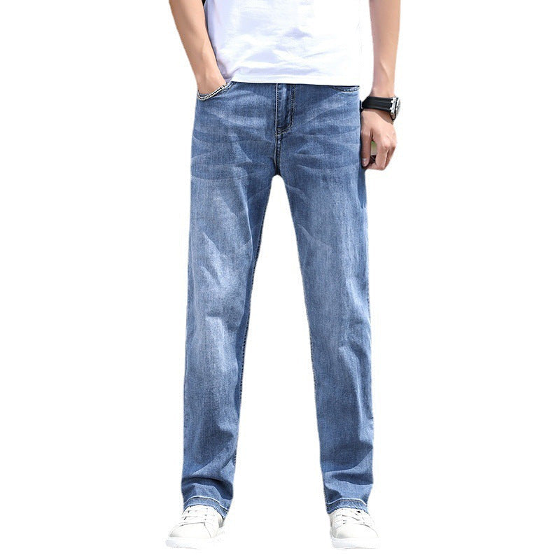 Men's Elastic Straight-Leg Jeans