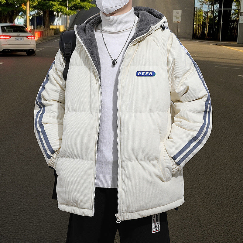 Striped Corduroy Puffer Jacket