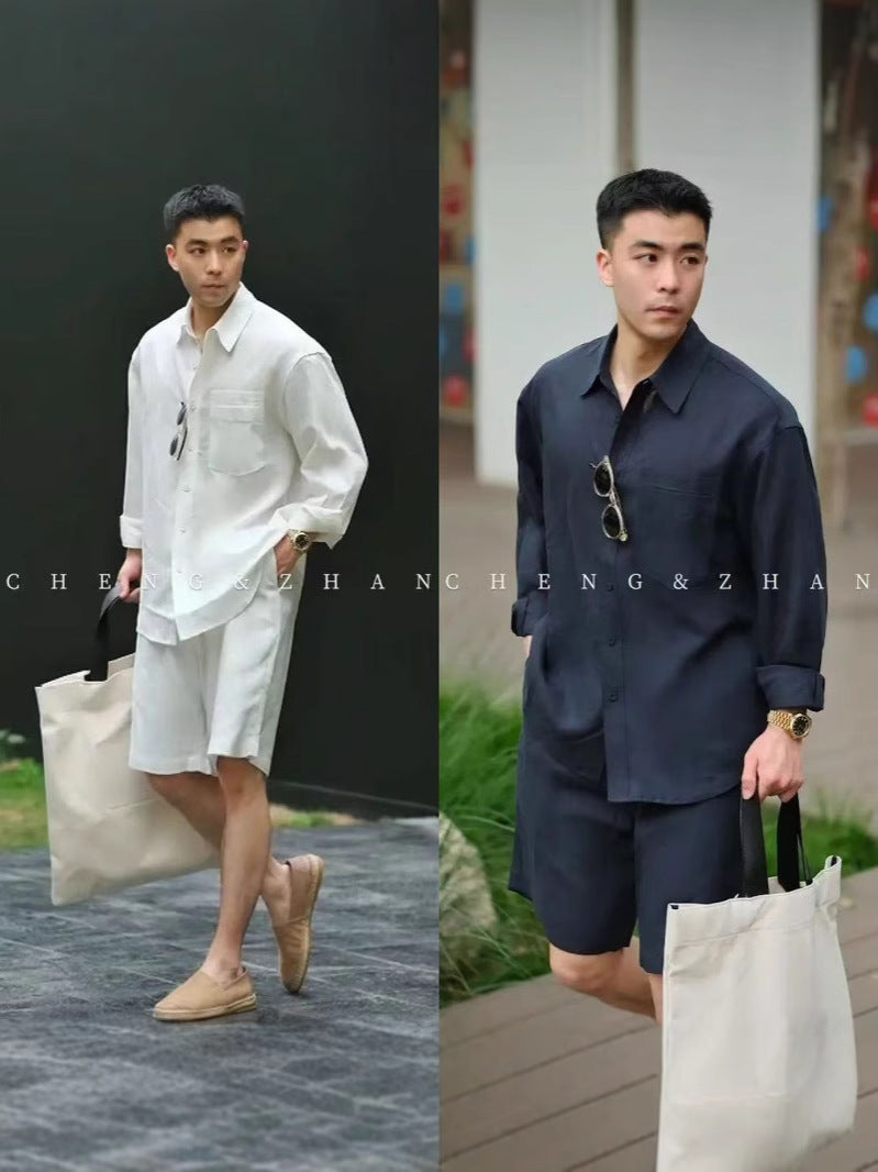 Linen-Blend Relaxed Leisure Set