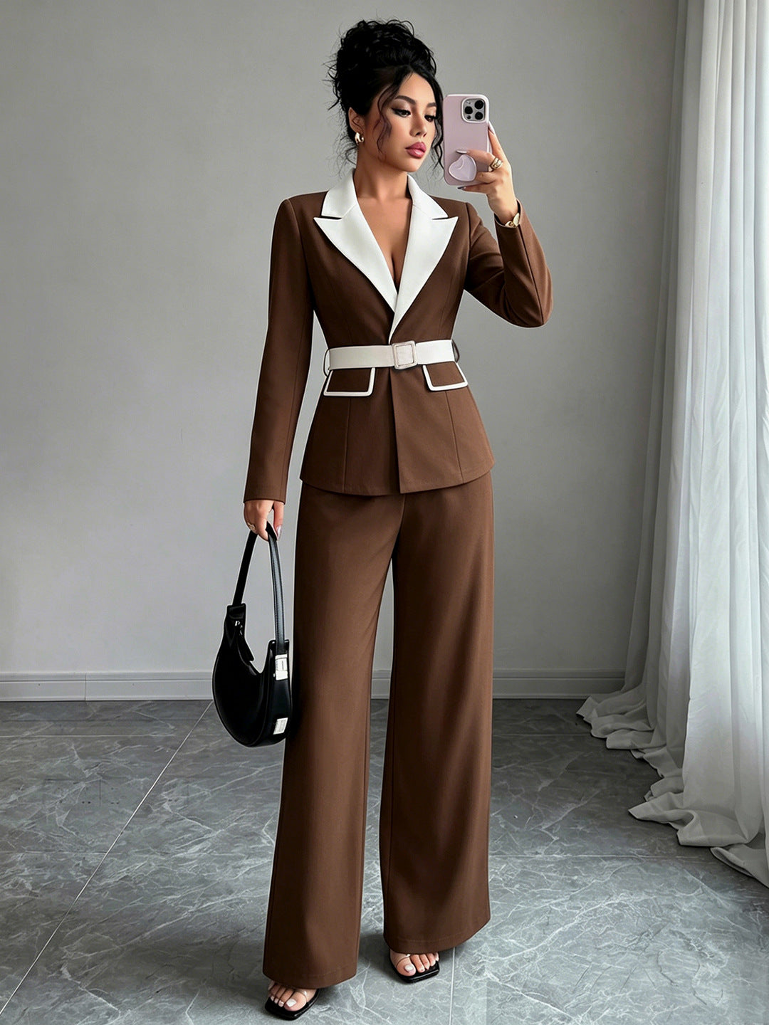 Sleeveless Blazer and Trousers Set