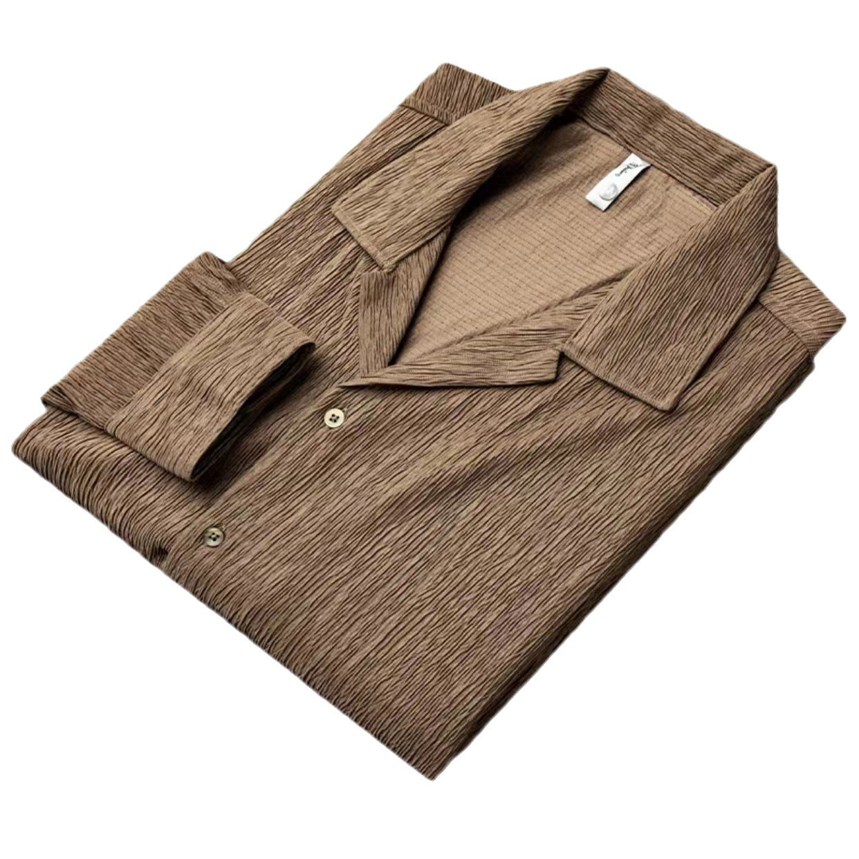 Luxury Cuban Collar Pleated Shirt