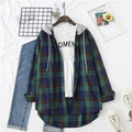 Plaid Flannel Hoodie Shirt