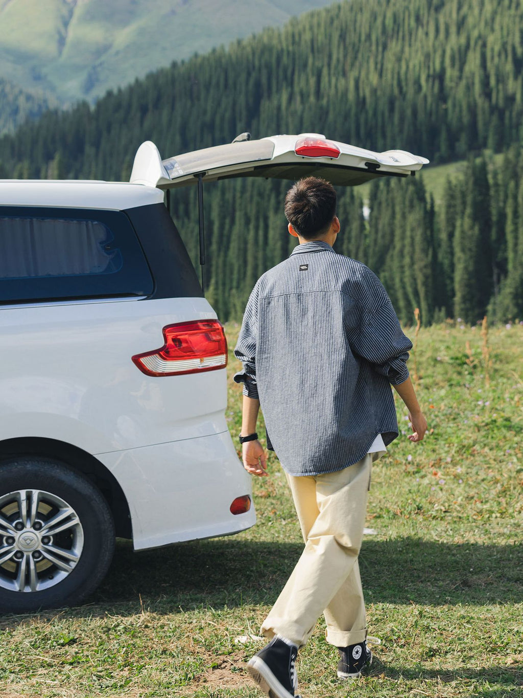 Relaxed Striped Denim Jacket Shirt