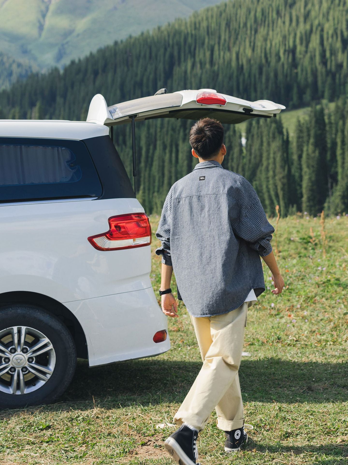 Relaxed Striped Denim Jacket Shirt