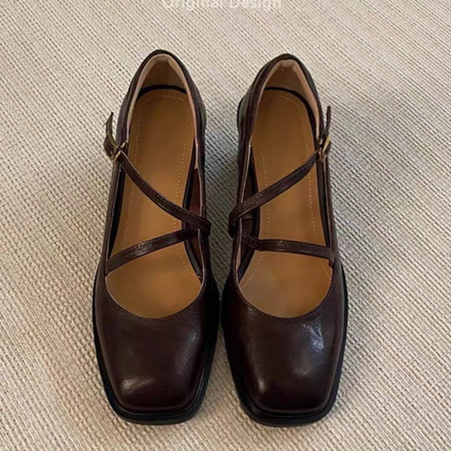 Leather Vintage Mary Jane Heels