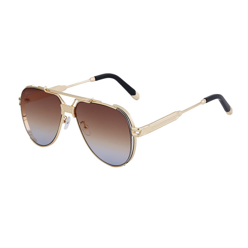 Aviation-Inspired Double-Bar Sunglasses