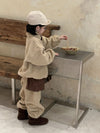Neckline contrast suit khaki