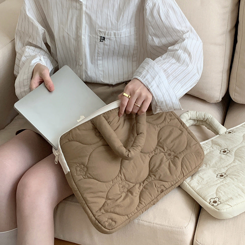 Quilted Floral Laptop Bag