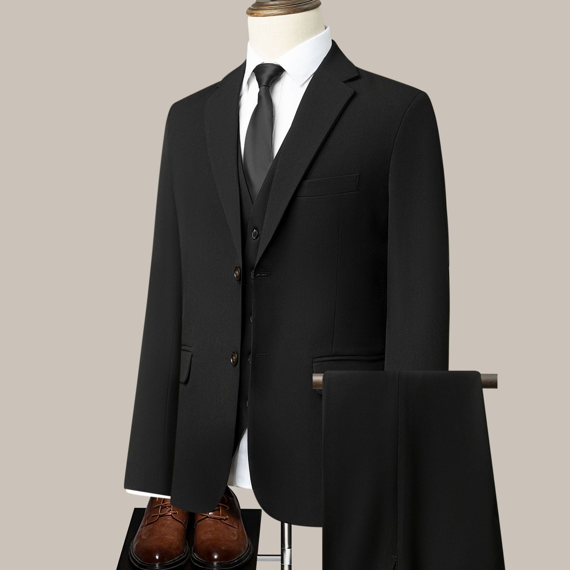 Modern Business-Fit Three-Piece Suit