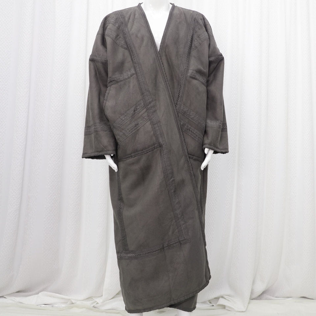 Premium Faux Suede Hooded Thobe Overcoat