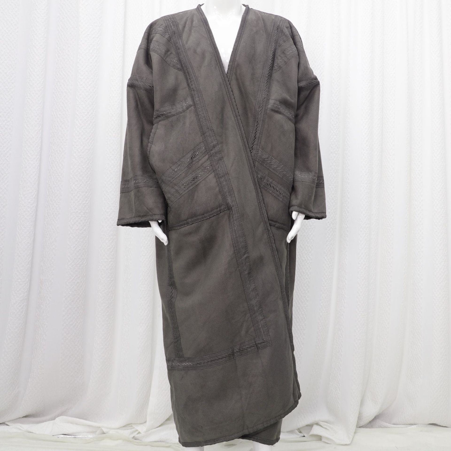 Premium Faux Suede Hooded Thobe Overcoat
