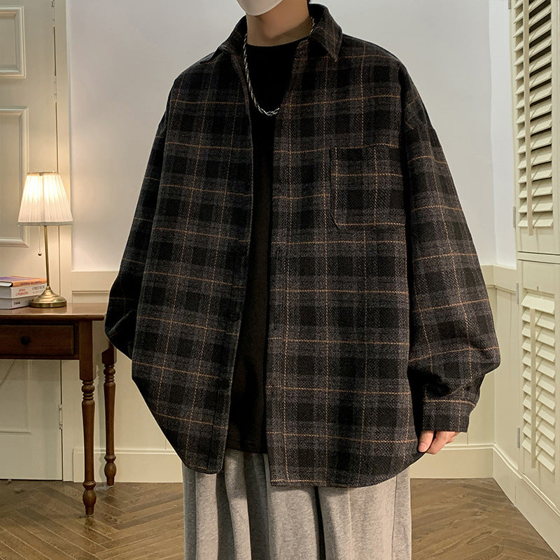 Plaid Tweed Shirt Jacket