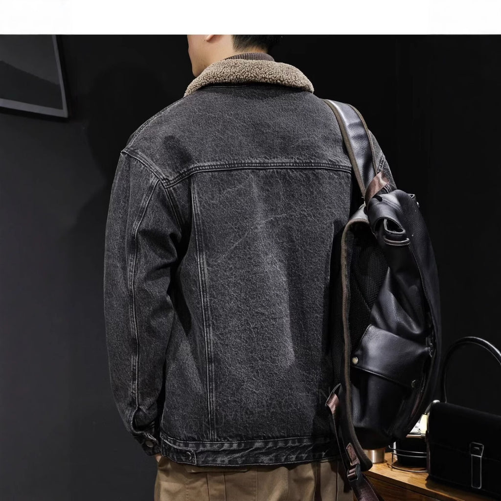Sherpa-Lined Denim Trucker Jacket