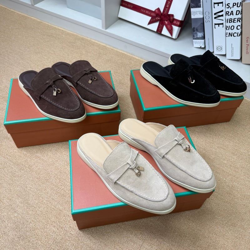 Leather Closed-Toe Mules