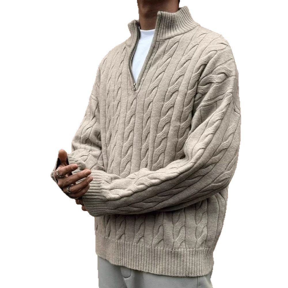 Cable-Knit Quarter-Zip Sweater