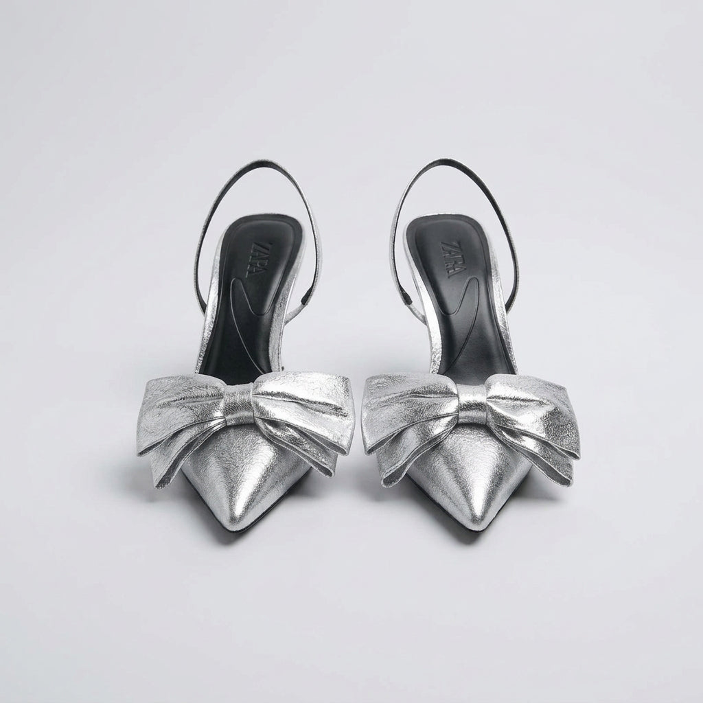 Statement Bow Slingback Heels – color detail