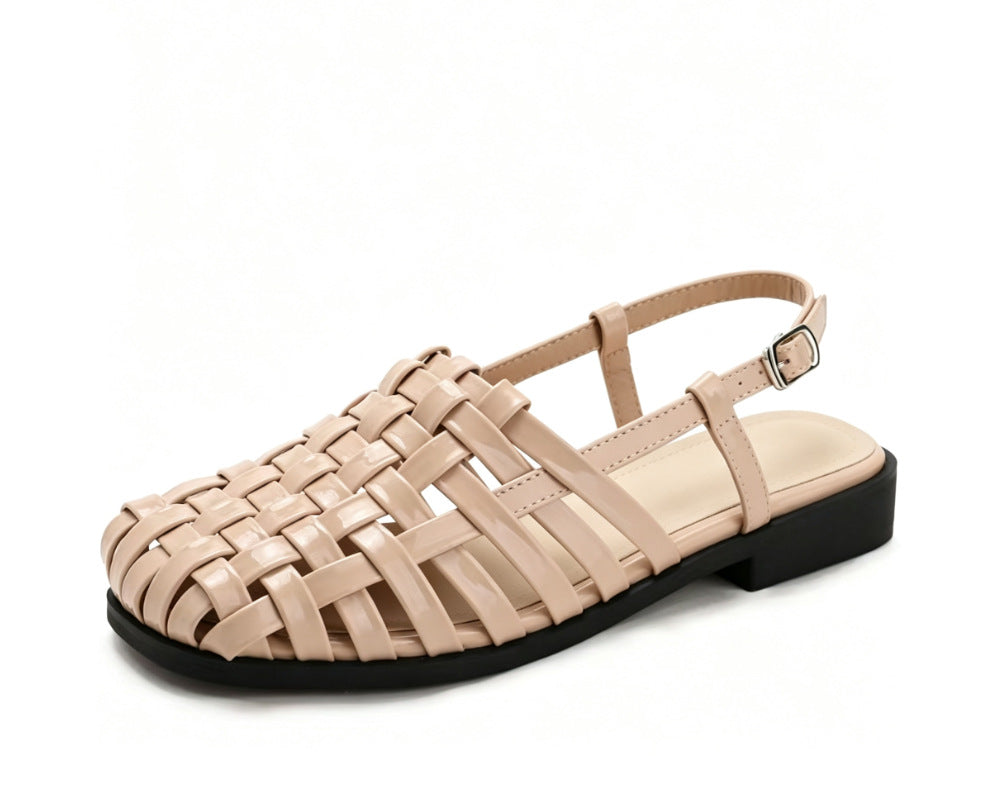 Woven Slingback Heel Sandals