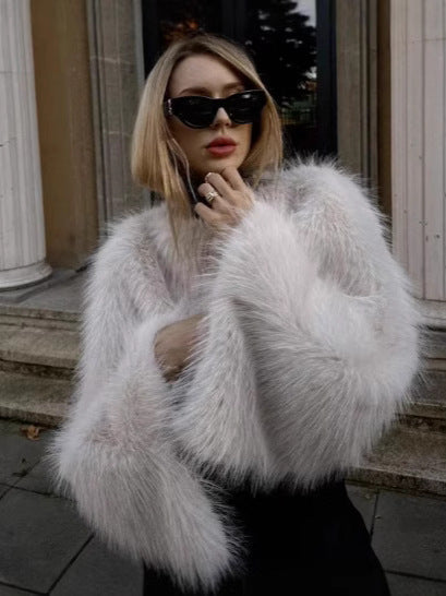 Women's Faux Fur Pullover Coat