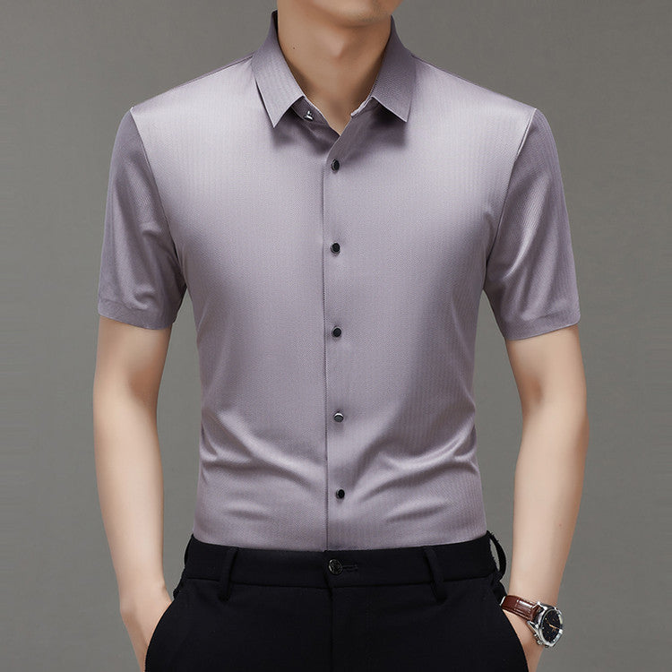 Mulberry Silk Herringbone Shirt