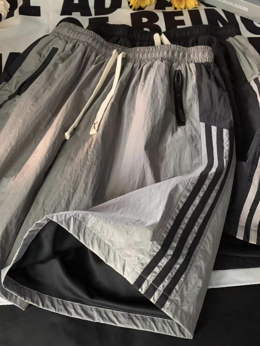 Quick-Dry Stripe Sport Shorts