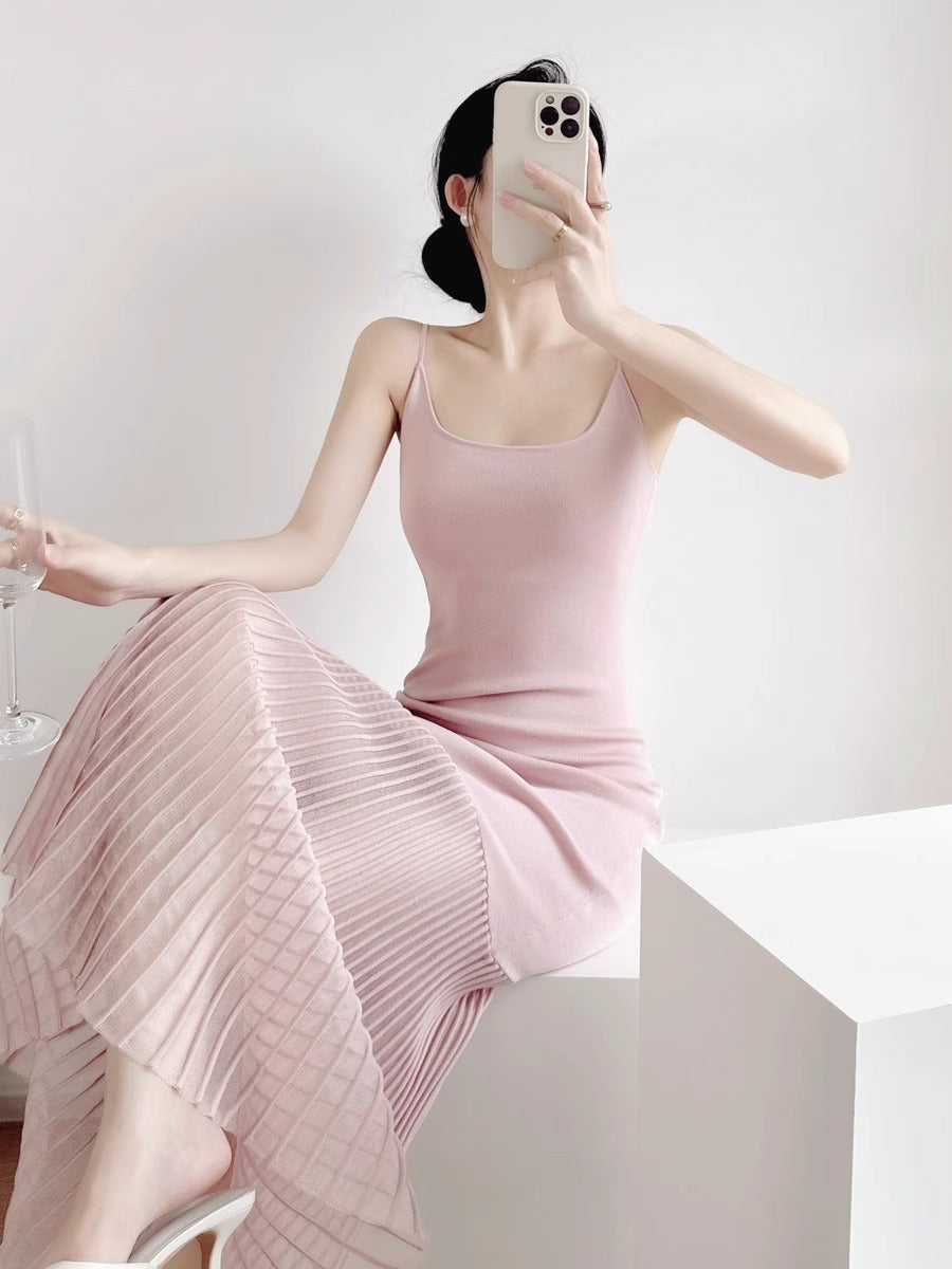 Open-Back Knit Slip Dress
