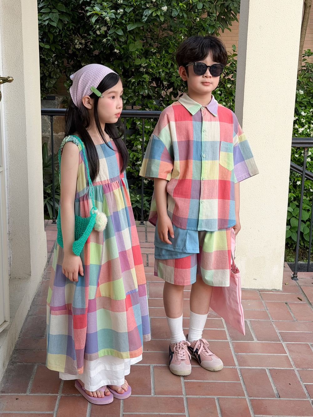 Kids' Colorful Plaid Two-Piece Set