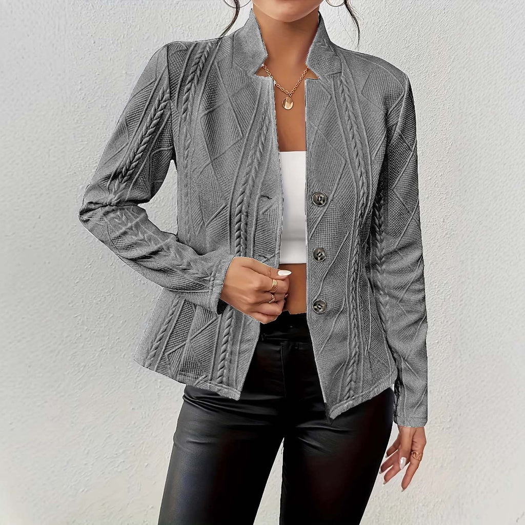 Elegant Cable Knit Blazer Jacket
