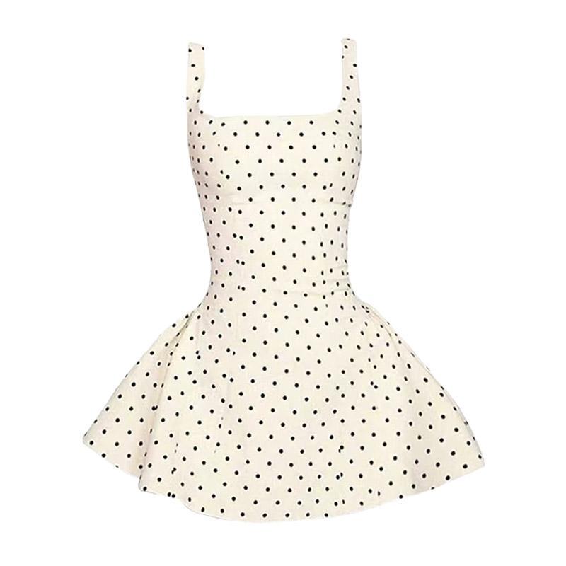 Polka Dot Pleated Dress