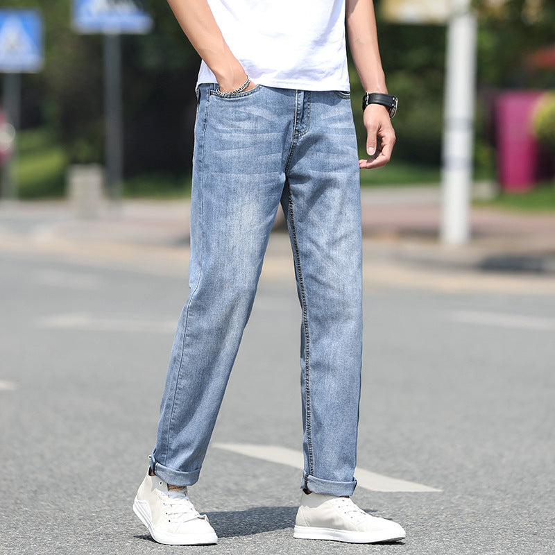 Men's Elastic Straight-Leg Jeans