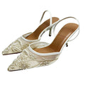 Embroidered Mesh Slingback Heels – product view