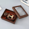 Brown 3-piece set: belt + watch + exquisite gift box