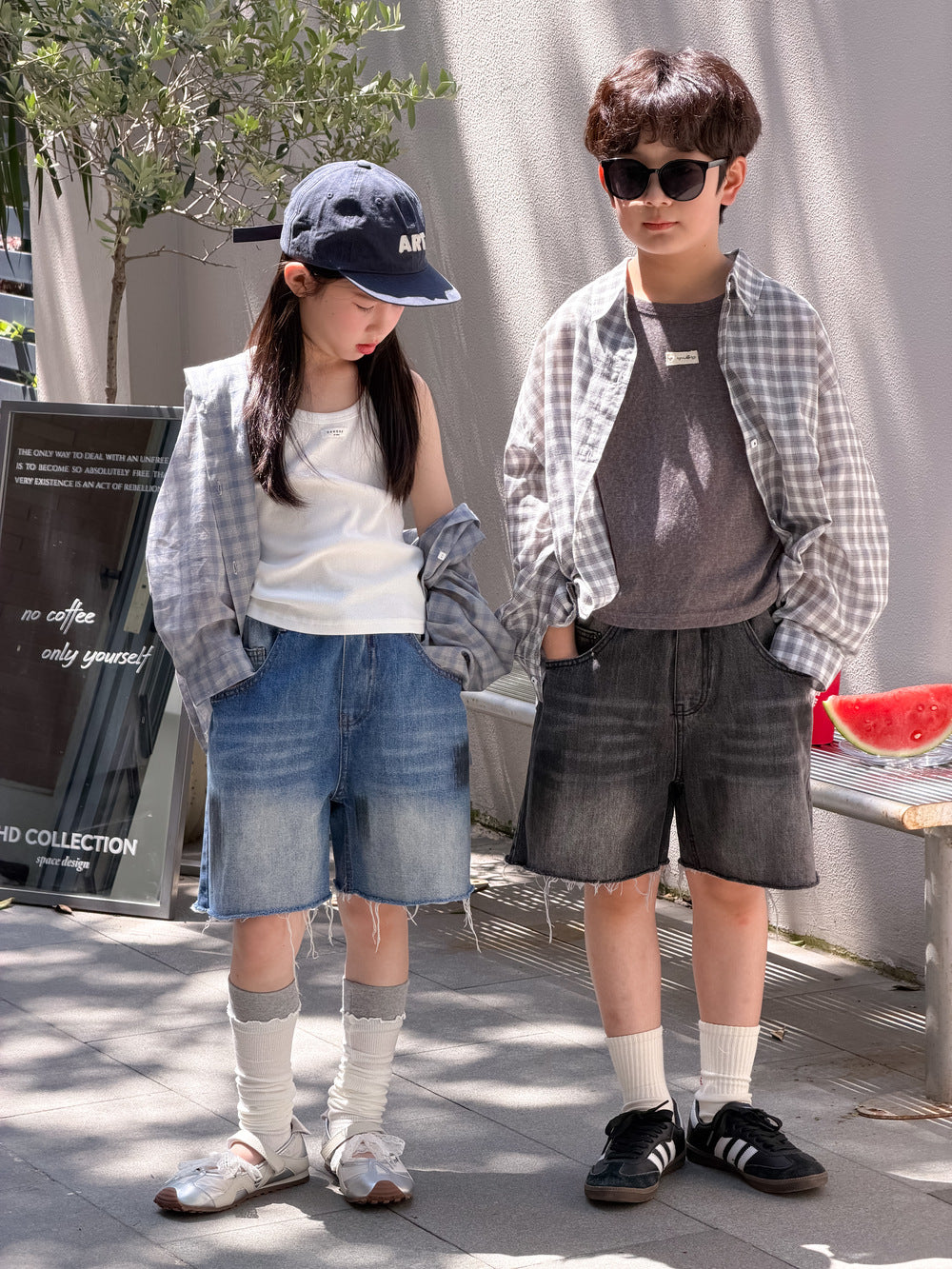 Kids' Plaid Long-Sleeve Sun Shirt
