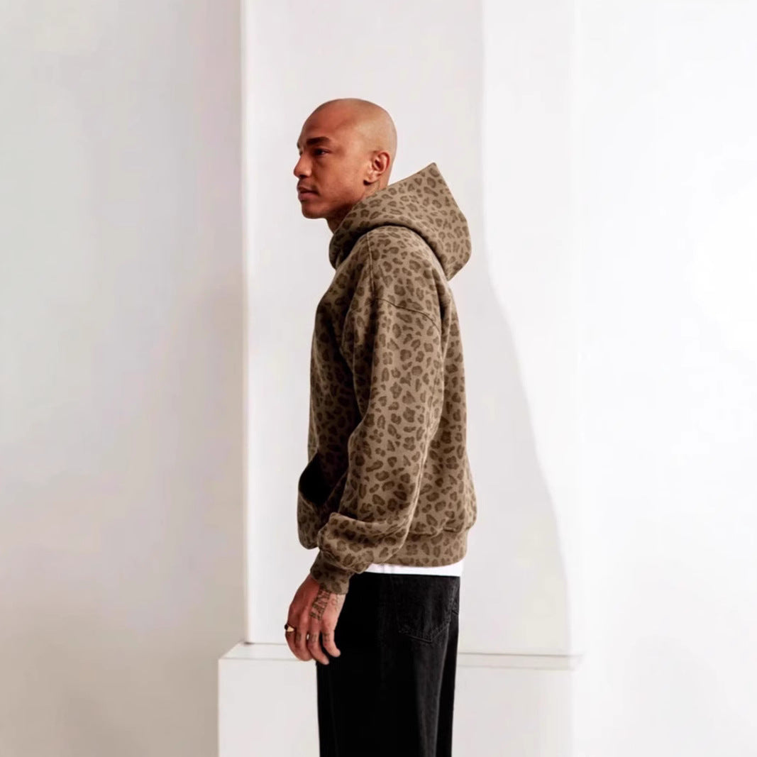 Leopard Print Pullover Hoodie
