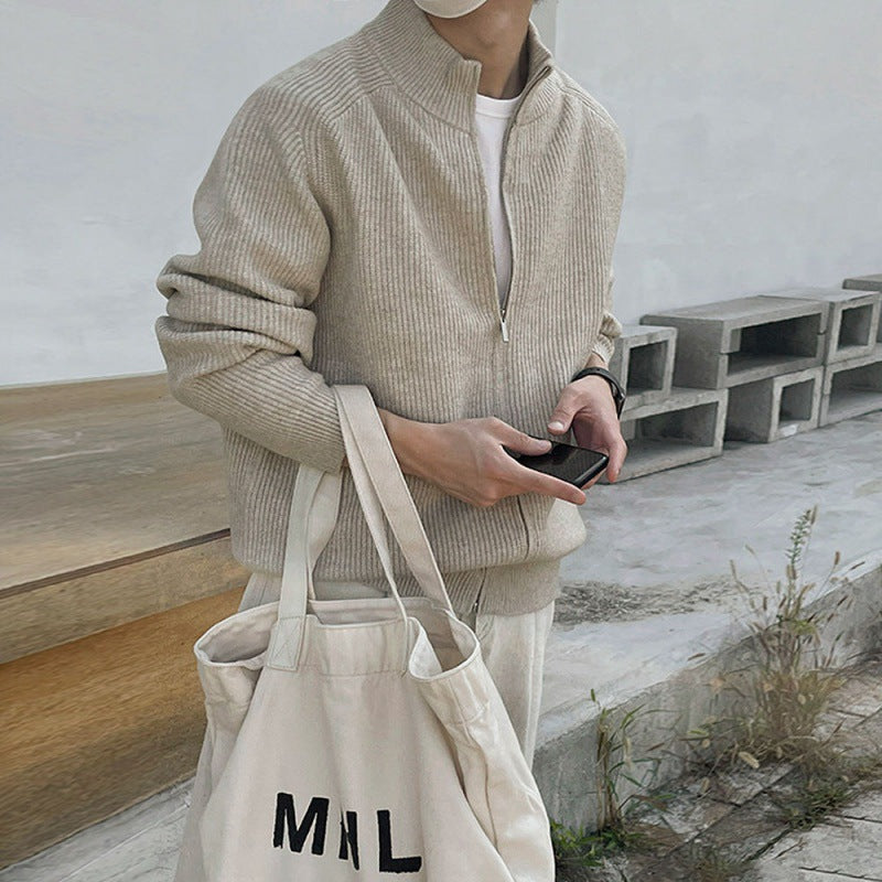 Men’s Ribbed Zip-Up Cardigan