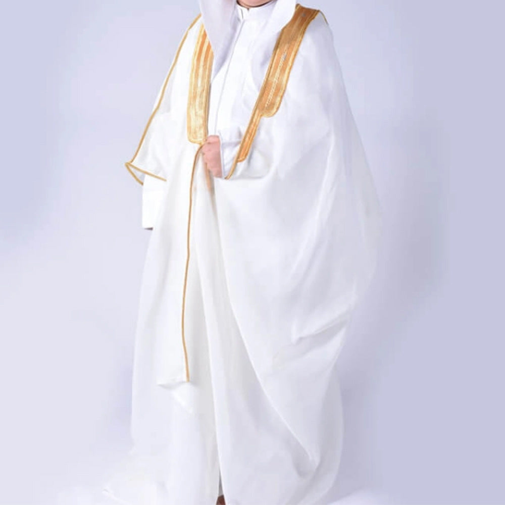 Cross-border international station summer new embroidery boys mesh bachelor uniform malay conservative robe cloak spot wholesale