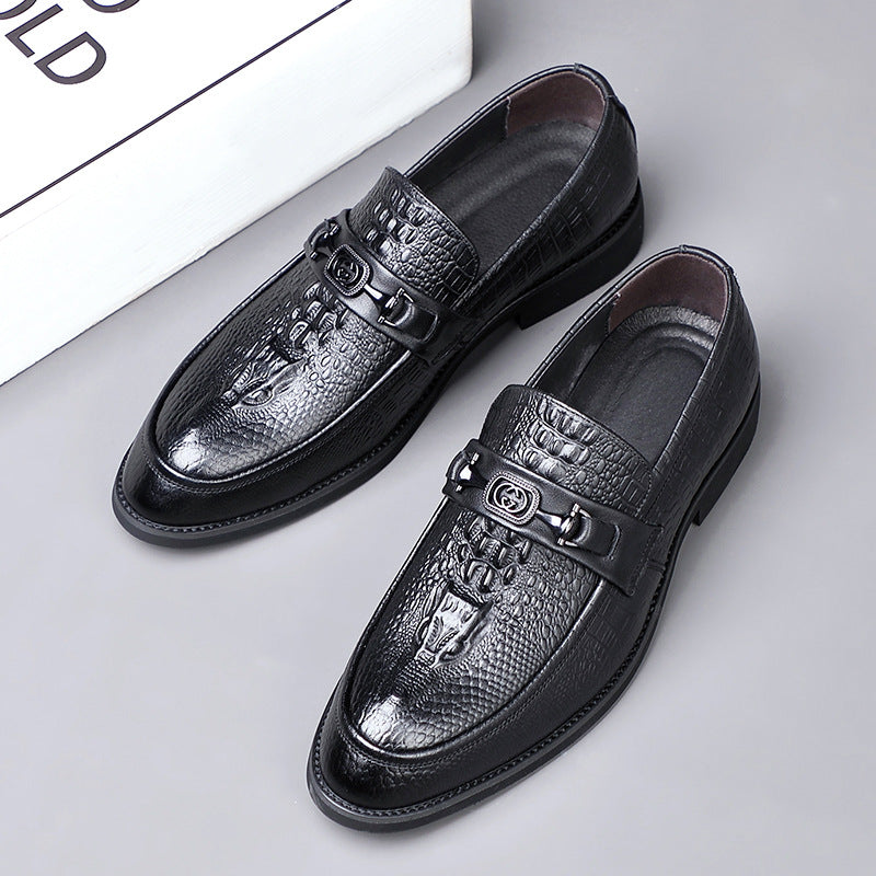 Men's Crocodile Pattern Leather Loafers