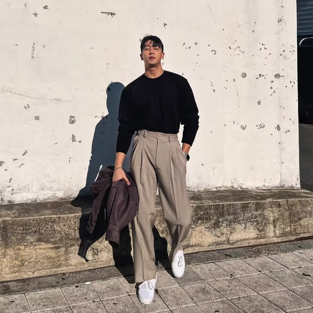 Men's Wide-Leg Drape Trousers