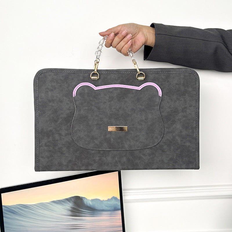 Portable Bear Motif Laptop Sleeve