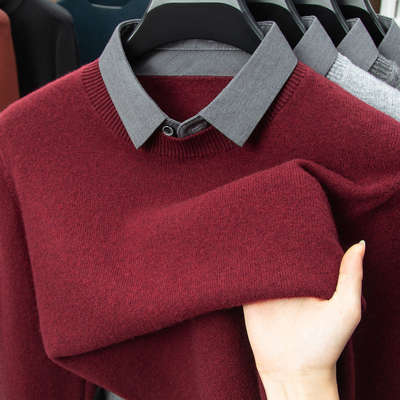 Men’s Faux-Layered Wool Knit